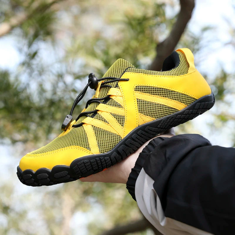 Zapatos de senderismo transpirables para hombre, zapatillas de deporte flexibles para exteriores, zapatos antideslizantes a la moda para caminar para hombre, zapatos informales de escalada de gran tamaño