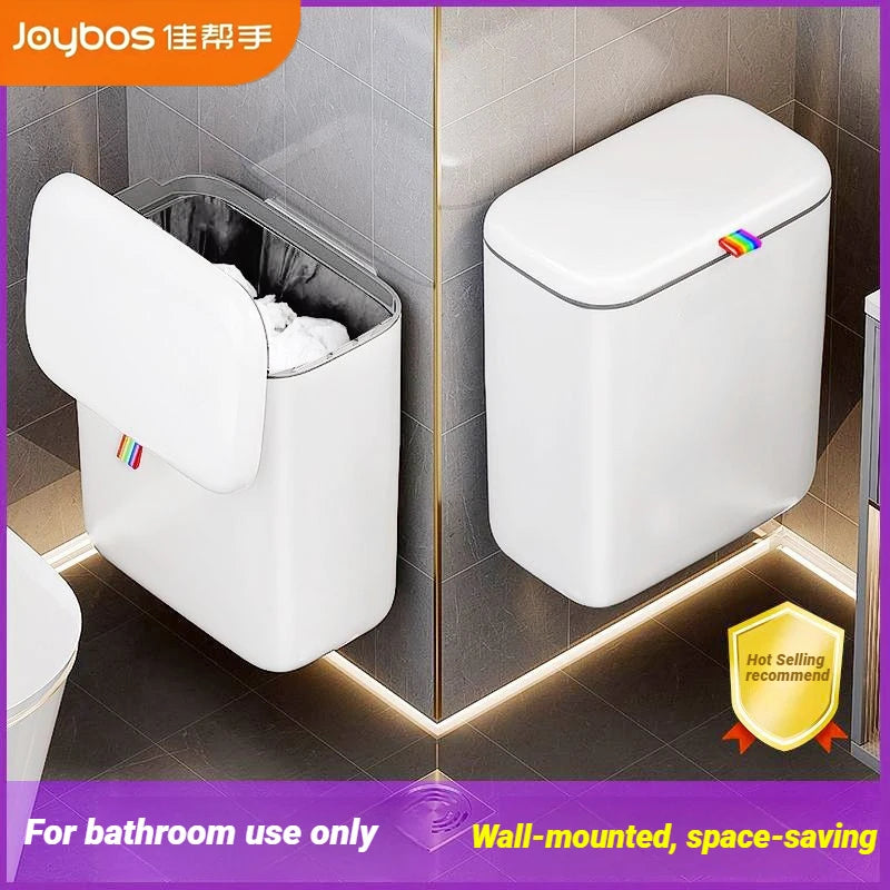 Cubo de basura Joybos para pared, 12 L con doble tapa sellada