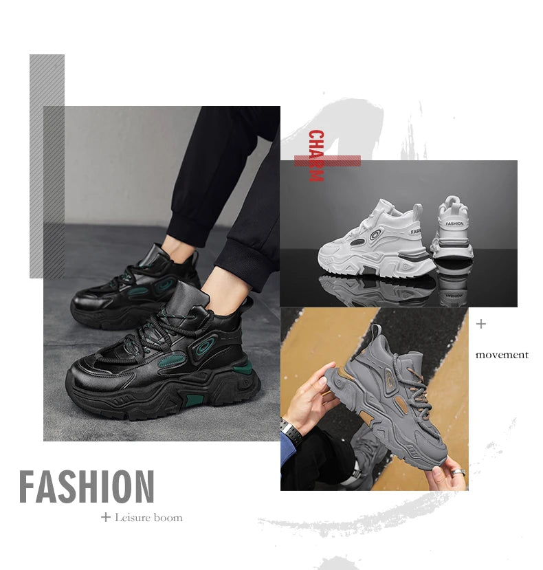 Zapatos informales de suela gruesa para hombre, zapatillas deportivas antideslizantes de suela blanda para las cuatro estaciones, zapatos deportivos Joker juveniles a la moda