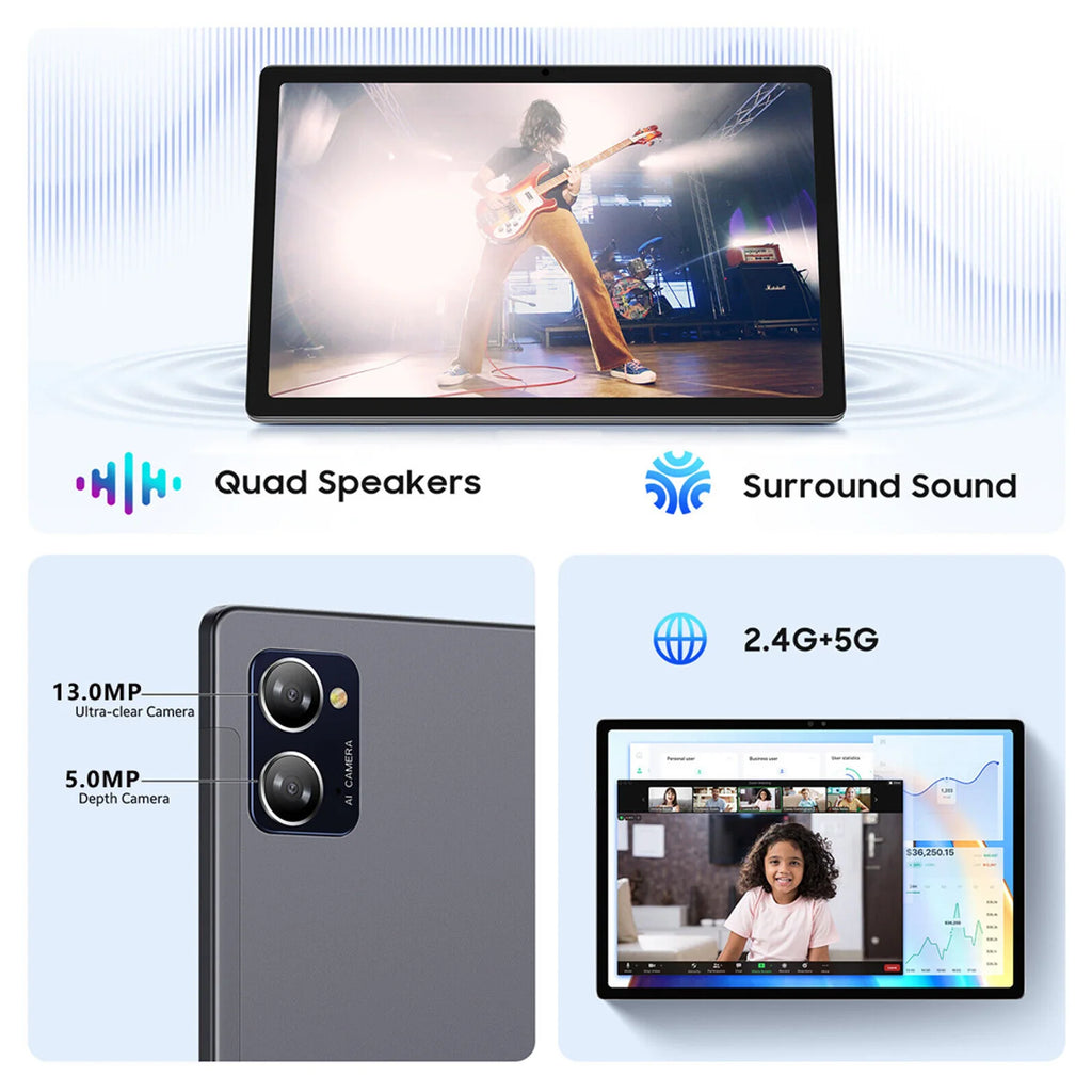 Nuevas Tabletas de 10.36 Pulgadas, 10 Núcleos, 8GB de RAM, 256GB de ROM, Tableta Android con Pantalla HD de 2000x1200, 5G, WiFi Dual, Doble SIM, Google Play, 8000mAh
