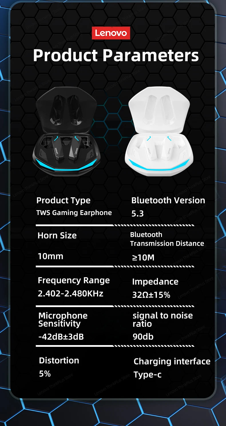 Auriculares Lenovo GM2 Pro TWS Bluetooth 5.3 ANC Gaming