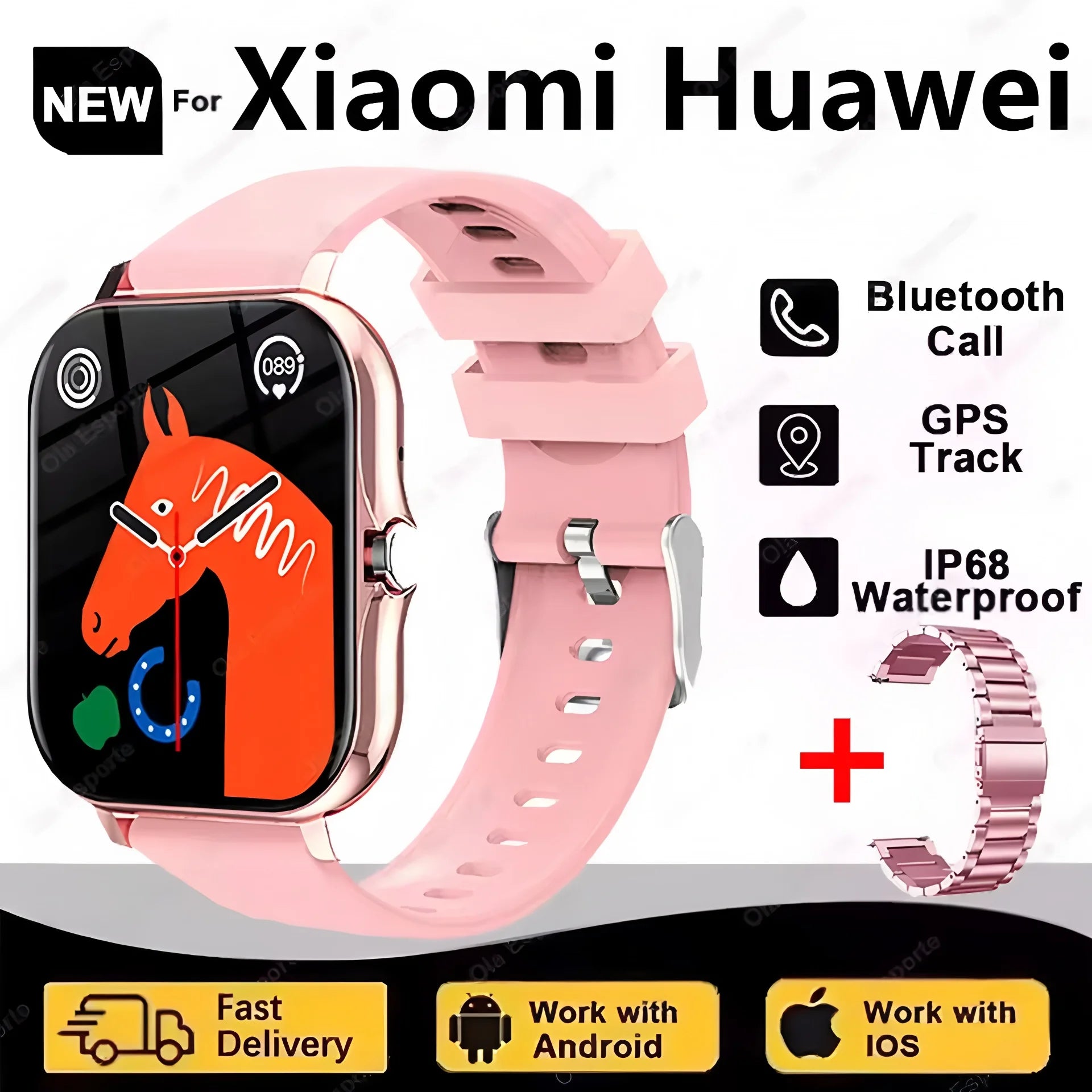 Reloj Inteligente 1.83'' Bluetooth Monitor de Salud Unisex