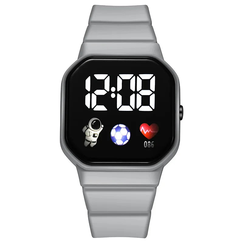 2 unids/set niños reloj estudiantes deportes LED relojes digitales Spaceman correa de silicona reloj de pulsera electrónico para niños niñas