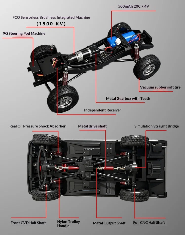 Coche RC Todoterreno 4x4 1:18 Motor Sin Escobillas regalo niños