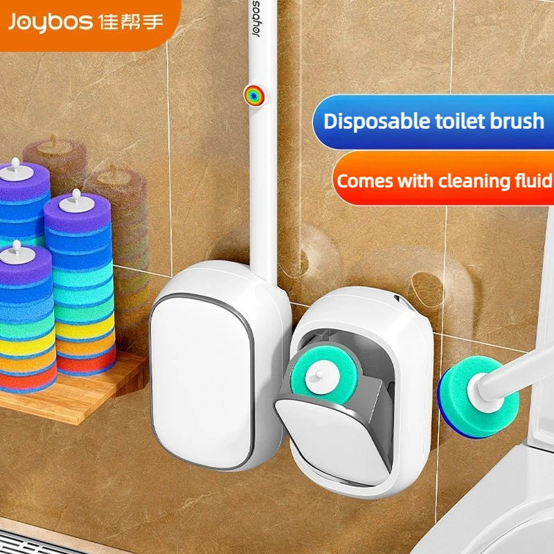 Cepillo de inodoro desechable JOYBOS con montaje en pared y mango de 43 cm
