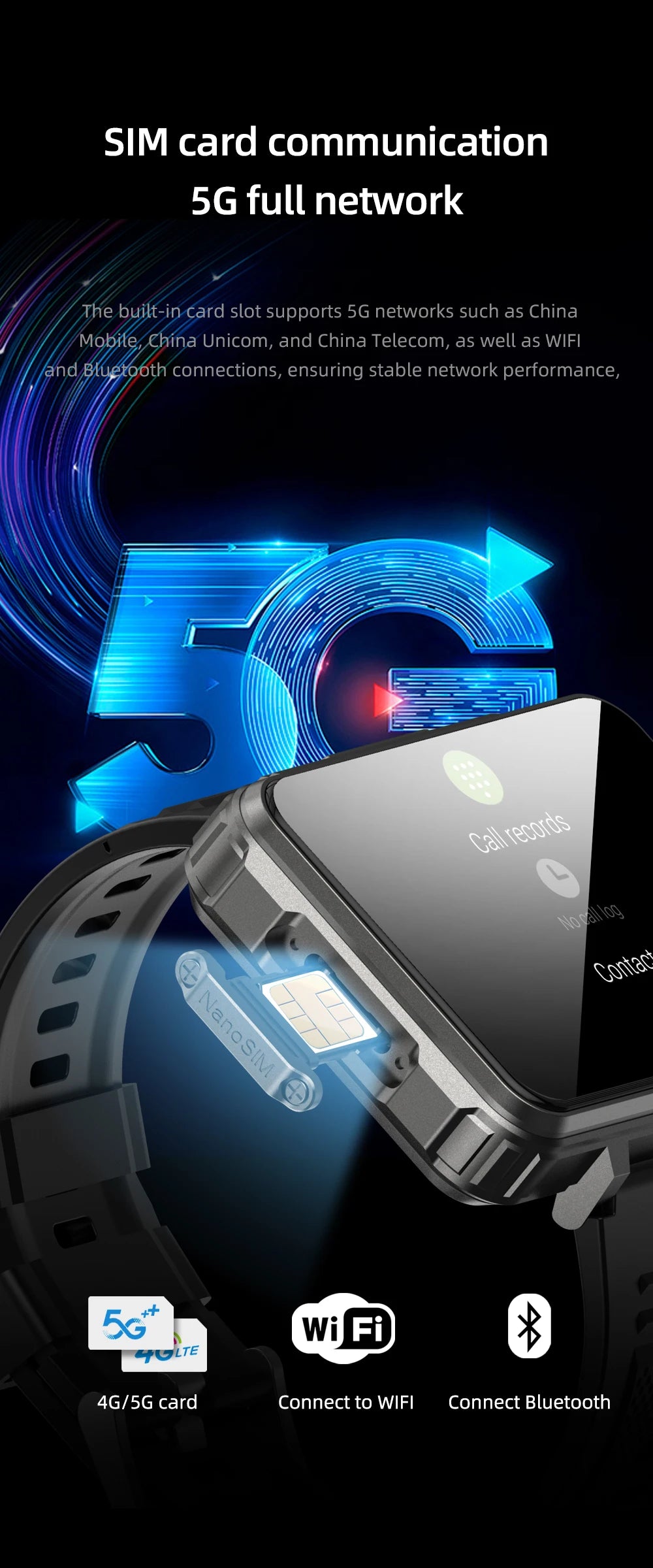 Reloj Inteligente AMOLED 2.4 Pulgadas con Cámara Dual y WiFi