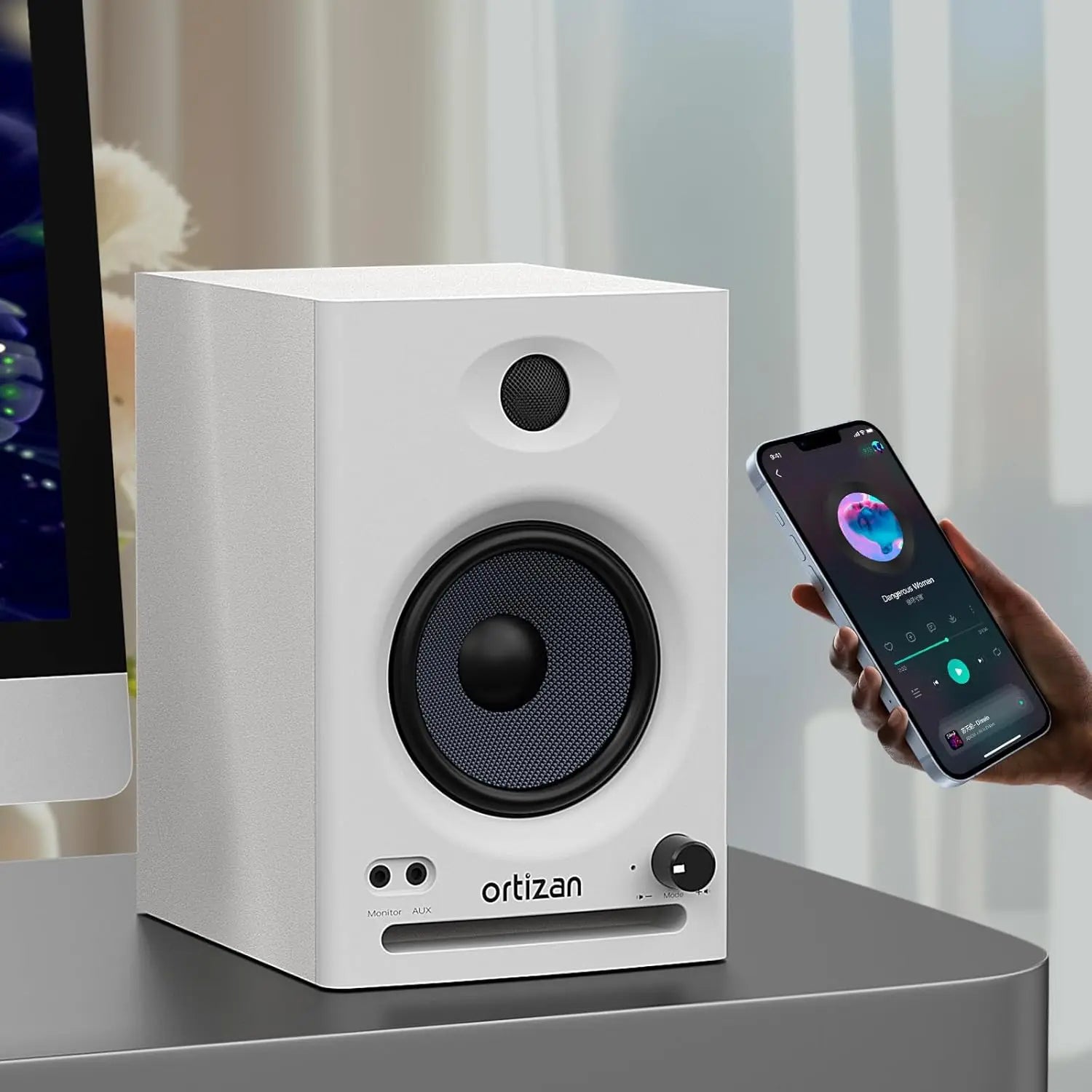 Altavoces Activos para Estantería Ortizan, Monitores de Estudio, Bluetooth 5.3 Inalámbrico, para Computadora, TV, PC, DAC USB, Sistema de Subwoofer HiFi para el Hogar