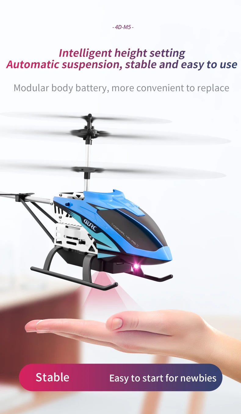 Helicóptero RC con Giroscopio y Luces LED, 3.5 Canales, Mantenimiento de Altitud
