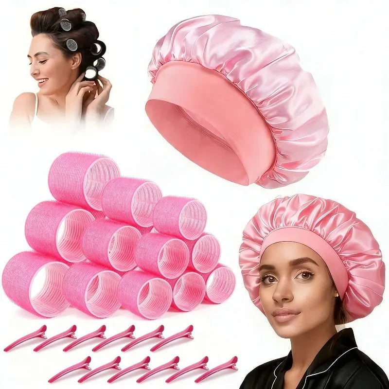 Set 31 Piezas Rizadores de Cabello sin Calor con Gorro Satén