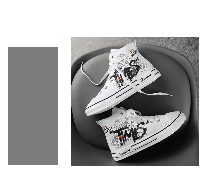 Zapatos de hombre, zapatos de lona vulcanizados, zapatillas altas, zapatos de plataforma informales transpirables, zapatillas deportivas para hombre, Tenis masculinos, zapatillas gruesas