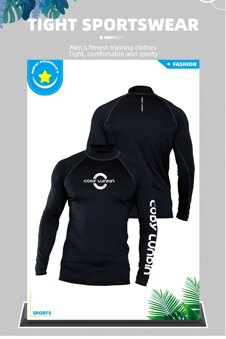 Camiseta de Compresión UV para Hombre, Surf y Natación