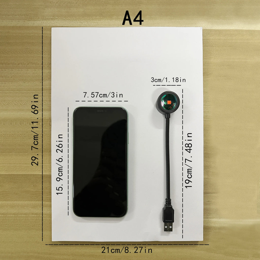 Lámpara de Proyección de Puesta de Sol USB para Decoración del Hogar