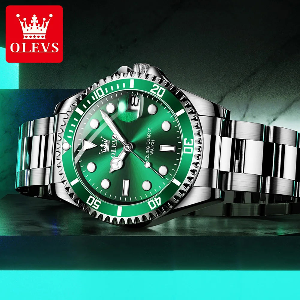 Reloj de Cuarzo Deportivo OLEVS para Hombre Resistente al Agua