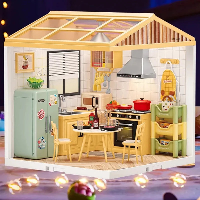Kit de Construcción DIY Miniatura con Luces LED