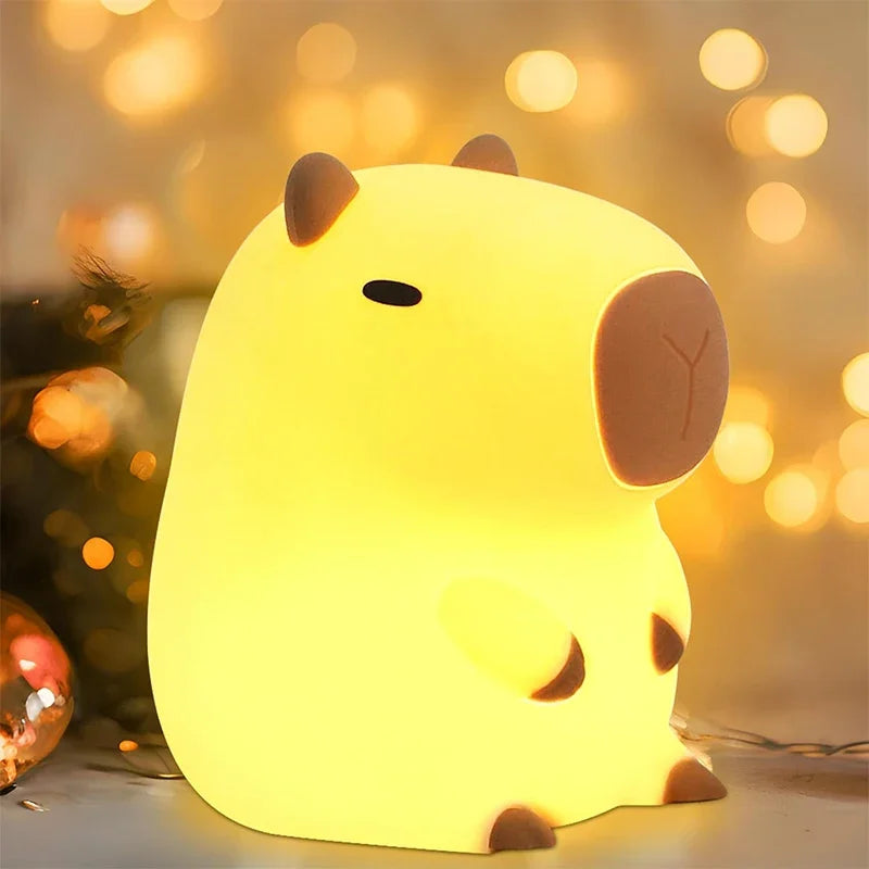 Luz nocturna de silicona suave: lámpara de noche regulable de 3 niveles con control táctil recargable por USB para guardería, niños, bebés y decoración de regalo