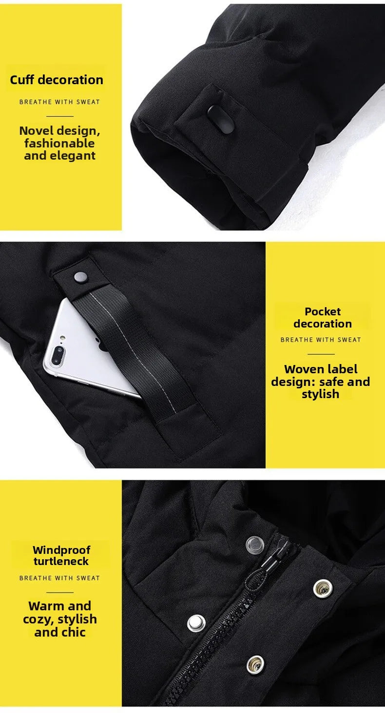 Campera con Capucha para Hombre – Abrigo de Invierno Grueso