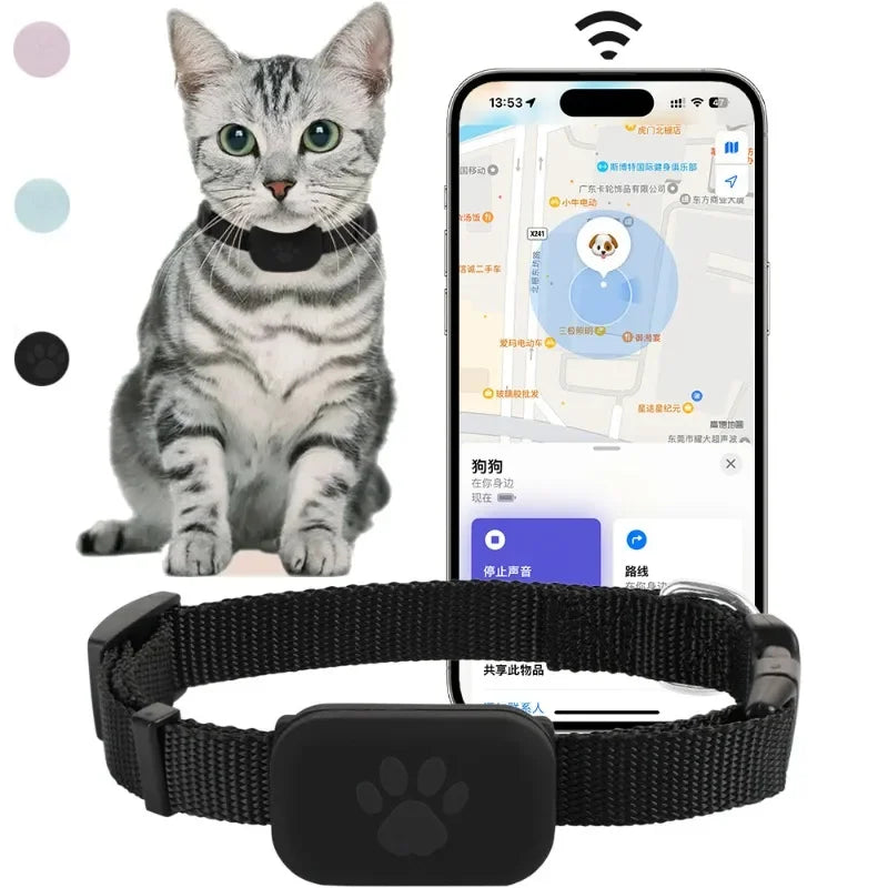 Rastreador GPS para Mascotas a Distancia, Impermeable, Seguimiento en Tiempo Real, Alerta de Movimiento, Collar Antipérdida para Perros y Gatos, Localizador Global para Apple Find APP