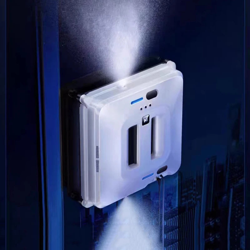 Limpiador de ventanas robótico con doble pulverización de agua, automático, de alta succión, anticaída, para limpieza de ventanas y vidrios exteriores, con control remoto.