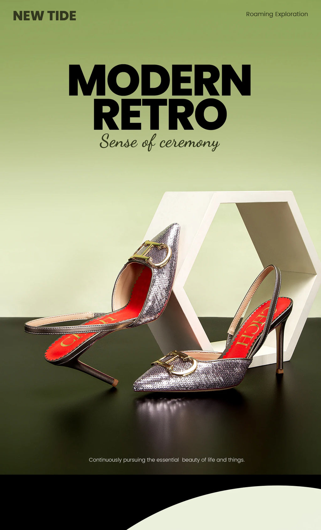 Stilettos de Mujer Punta Fina con Tiras y Plataforma 9 cm