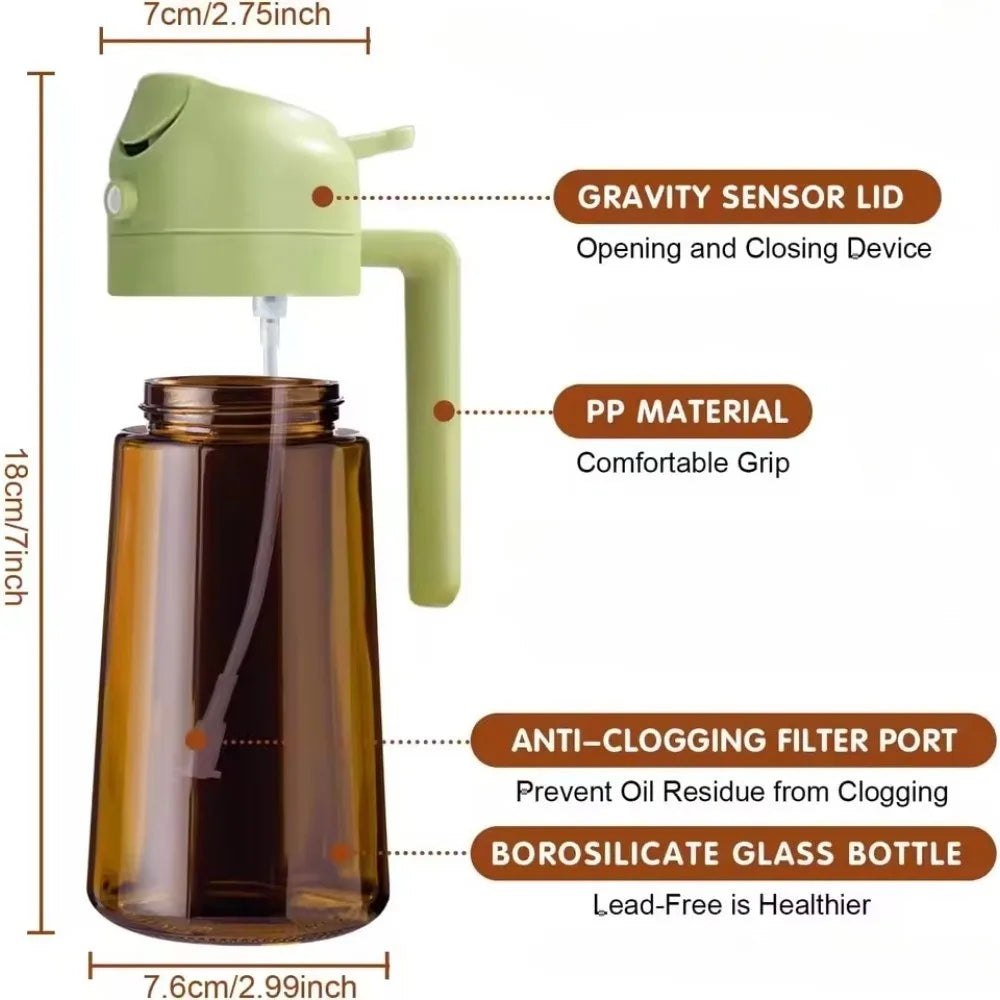 Pulverizador de Aceite Vidrio Oscuro 470ml