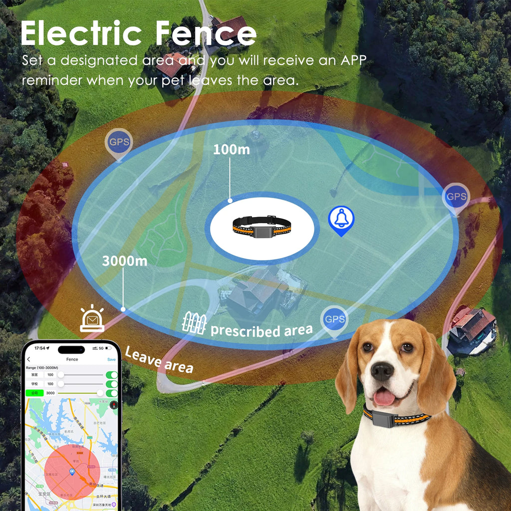 Collar GPS 4G Inteligente para Mascotas IP67 sin Suscripción