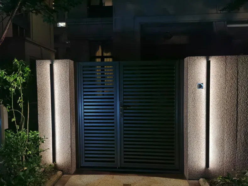 Lámpara de pared impermeable para exteriores, lámparas de pared para jardín, luces LED, fondo de TV nórdico moderno para sala de estar, IP65, arandela de pared de 110/220v