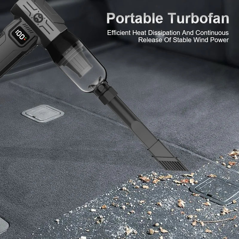 Soplador y aspirador turbo 2 en 1 para coche, hogar y PC, batería 10000 mAh