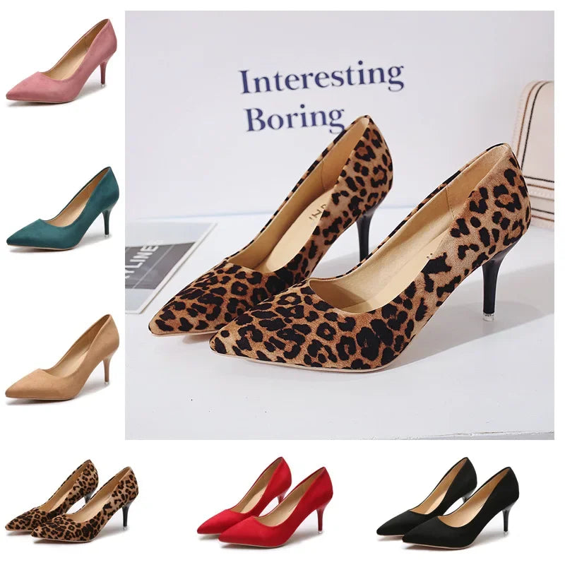 Sandalias de Tacón Alto Estampado Leopardo para Mujer | Punta Fina