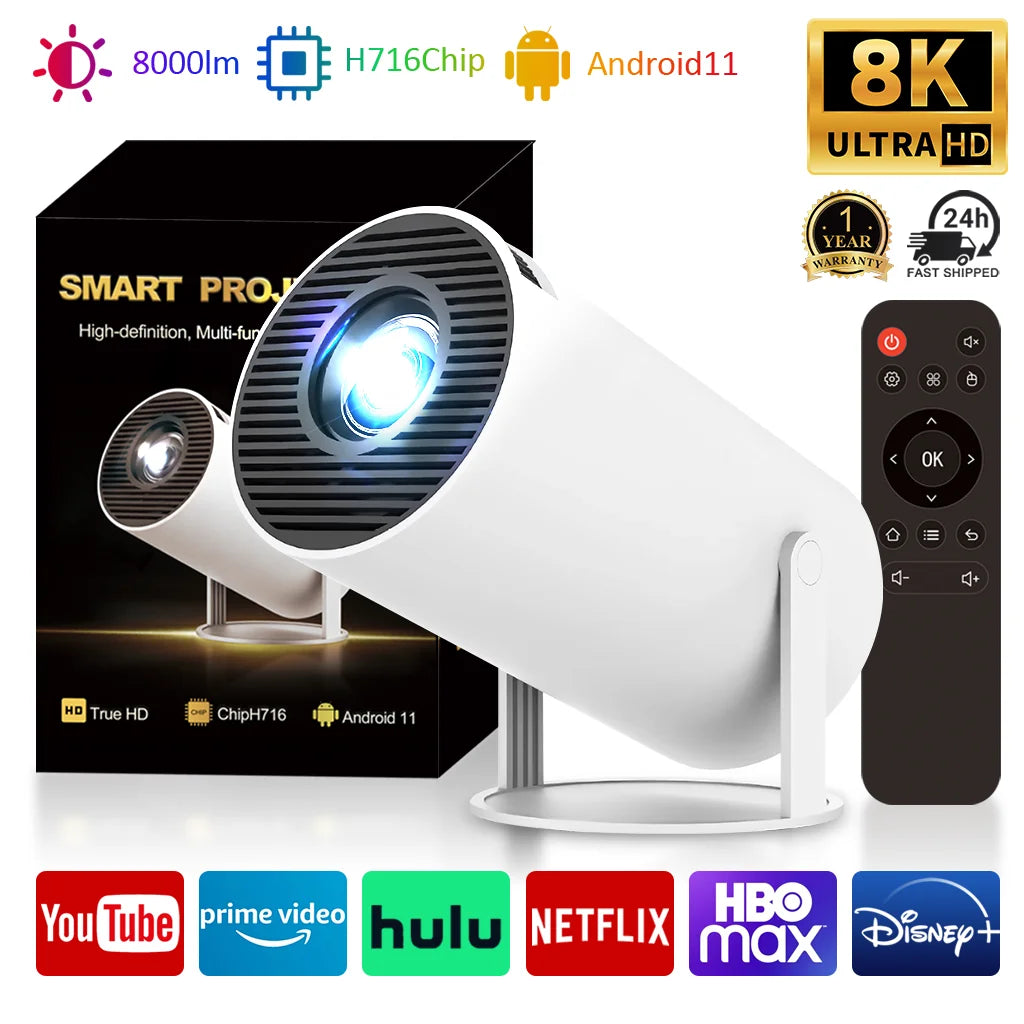 Nuevo Proyector HY300Ultra 2026, 720P, 290ANSI, Mini Proyector LED, Google Play, Corrección Trapezoidal Automática, WiFi6, BT5.4, Cine en Casa