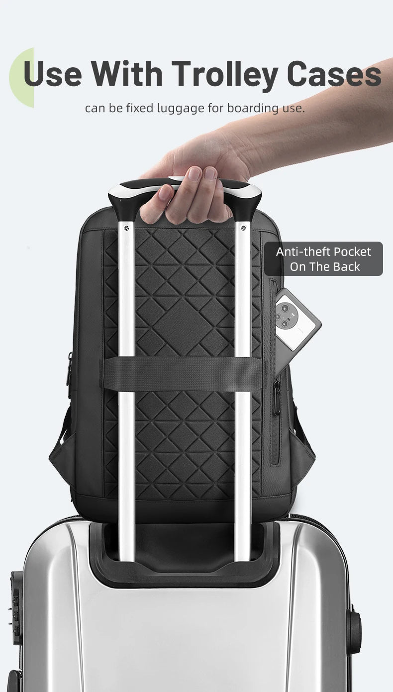 Mochila para Laptop Impermeable con Puerto de Carga USB para Hombre