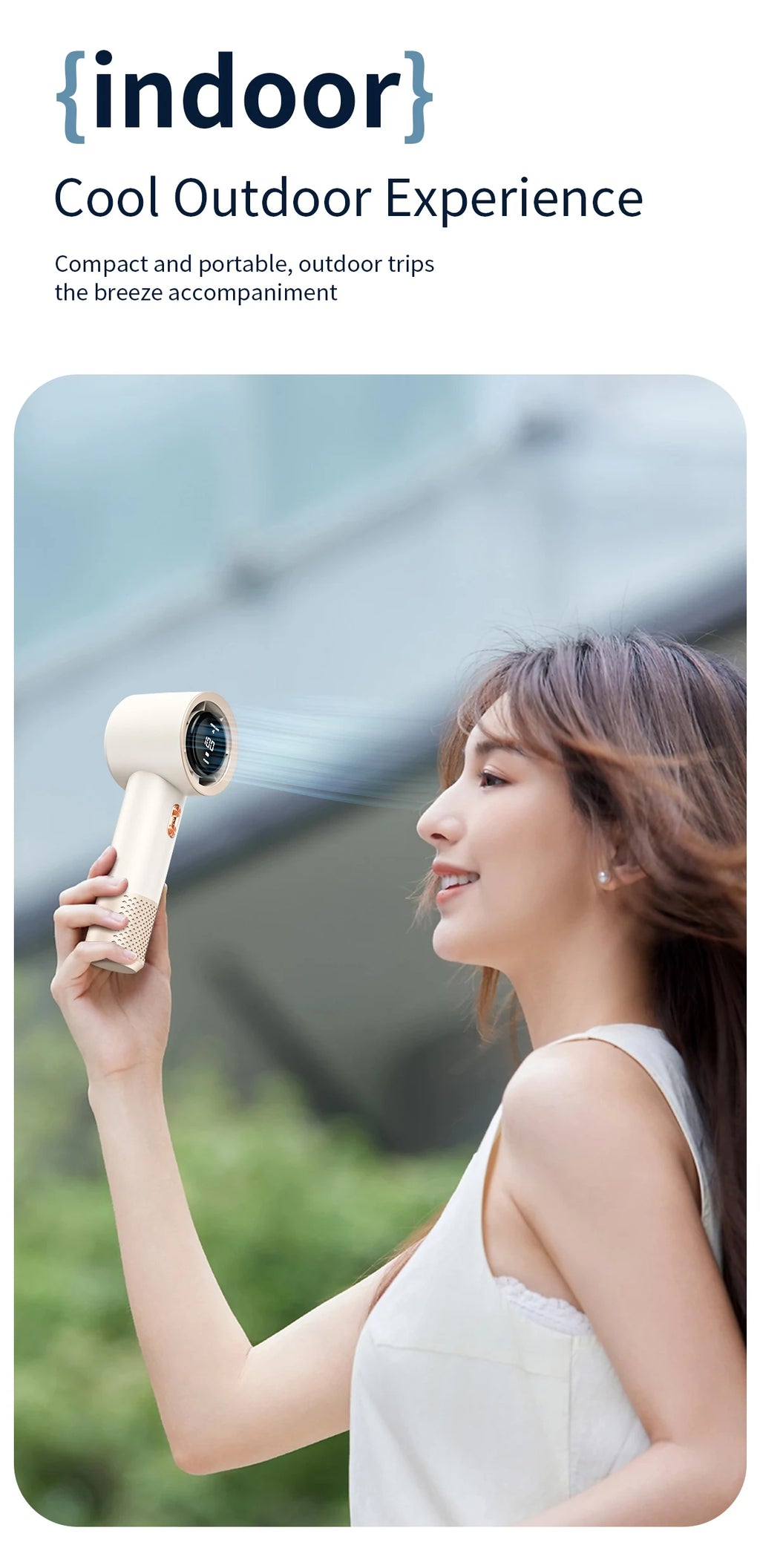 Mini aire acondicionado portátil con ventilador de alta velocidad con seis ventiladores y 199 niveles de ajuste infinito