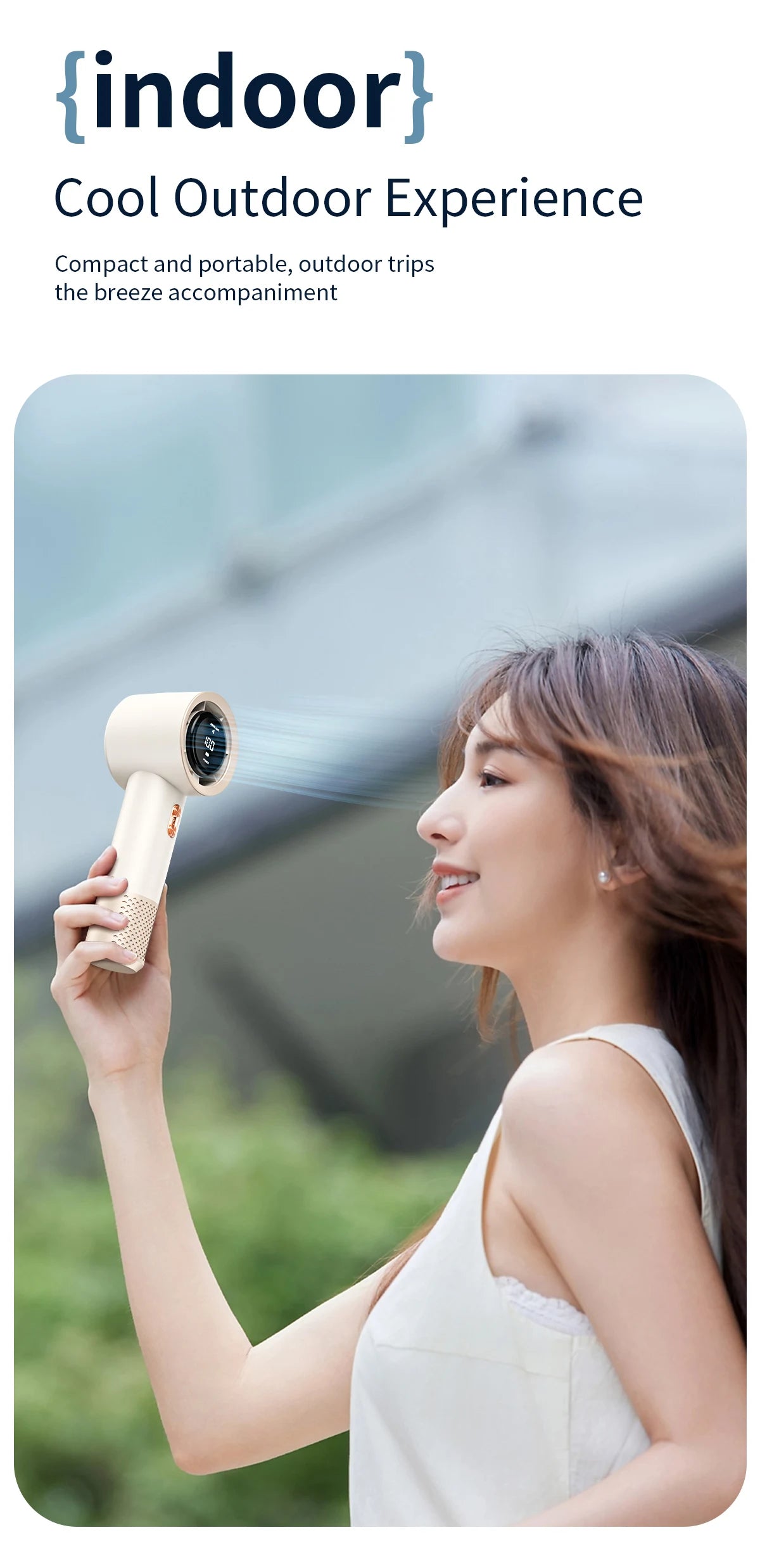 Mini aire acondicionado portátil con ventilador de alta velocidad con seis ventiladores y 199 niveles de ajuste infinito