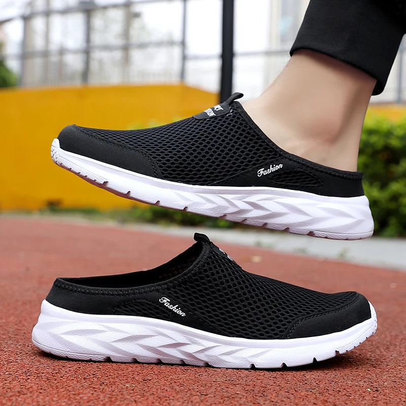 YRZL Zapatos Casuales Hombres Verano Medio Zapatos Zapatillas Diapositivas Slip on Zapatos Hombres Malla Transpirable Suave Cómodo Zapatillas para Hombres