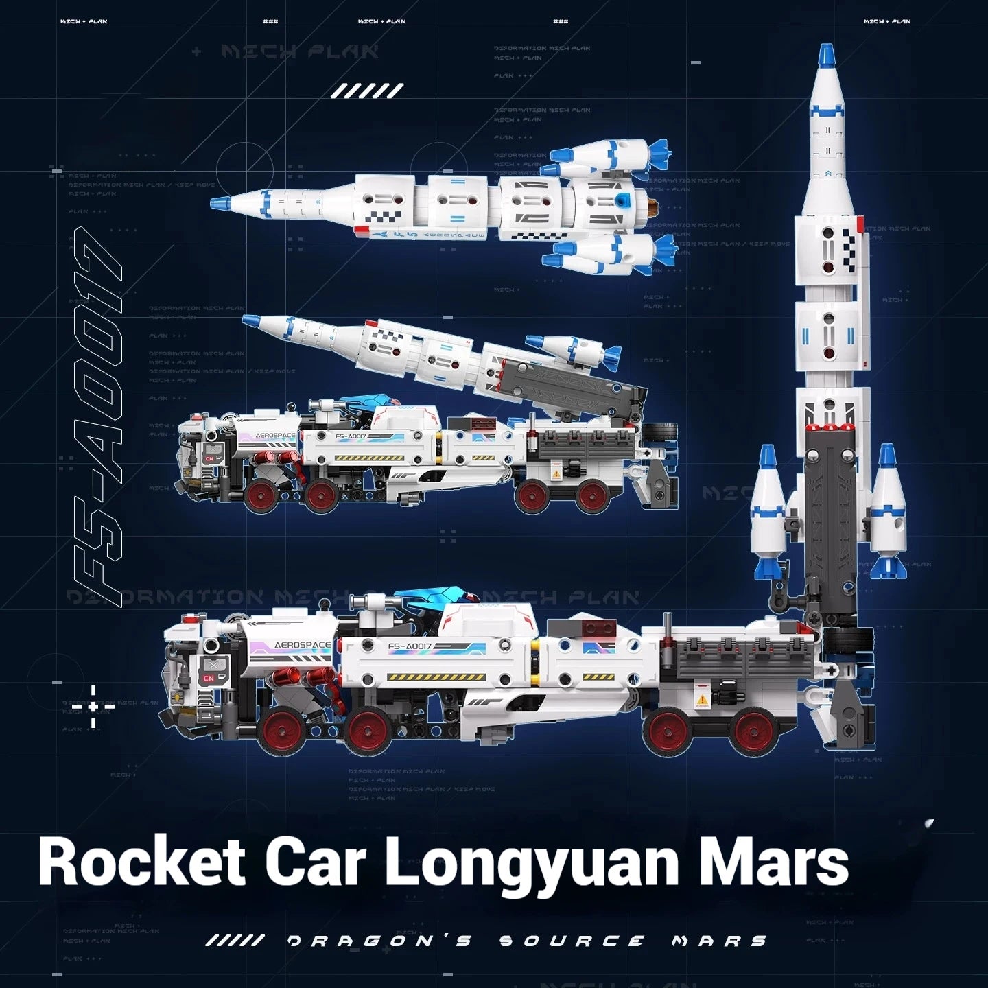 JAKI transformado Mecha coche misil militar cohete modelo de coche montaje, bloques de construcción Mecha juguetes de construcción, regalos de juguetes para niños