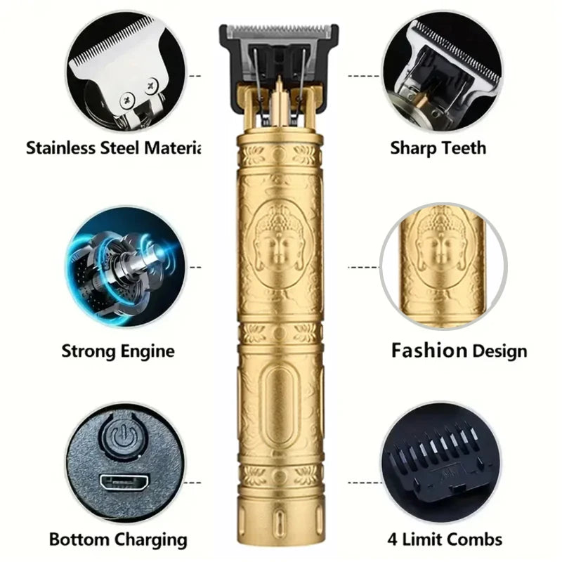 Máquina Cortadora de Pelo Eléctrica Inalámbrica Profesional para Barbería
