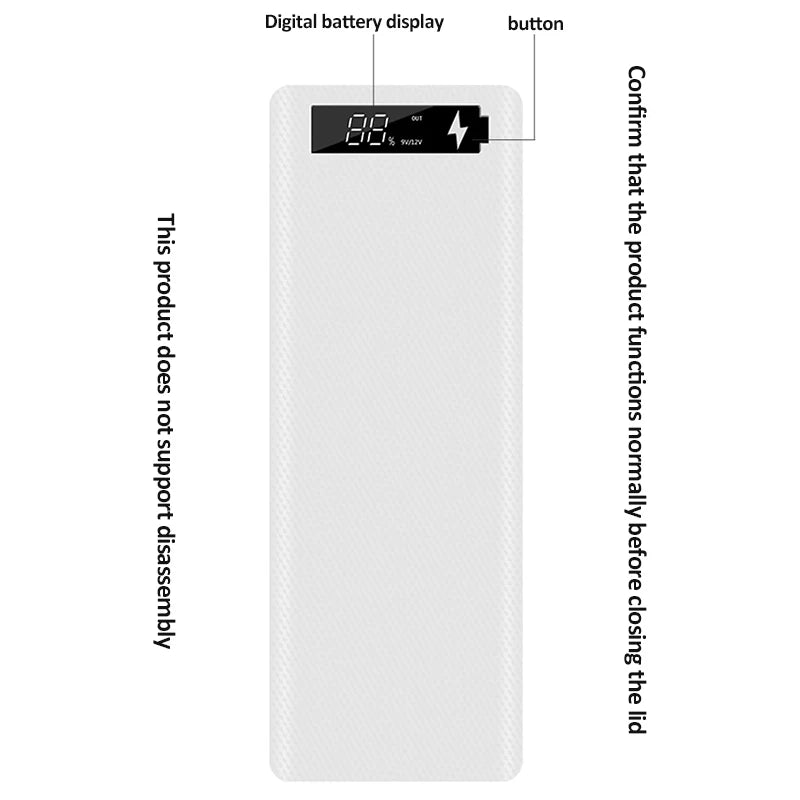 Estuche DIY para Power Bank 10x18650 con Carga Rápida QC 3.0