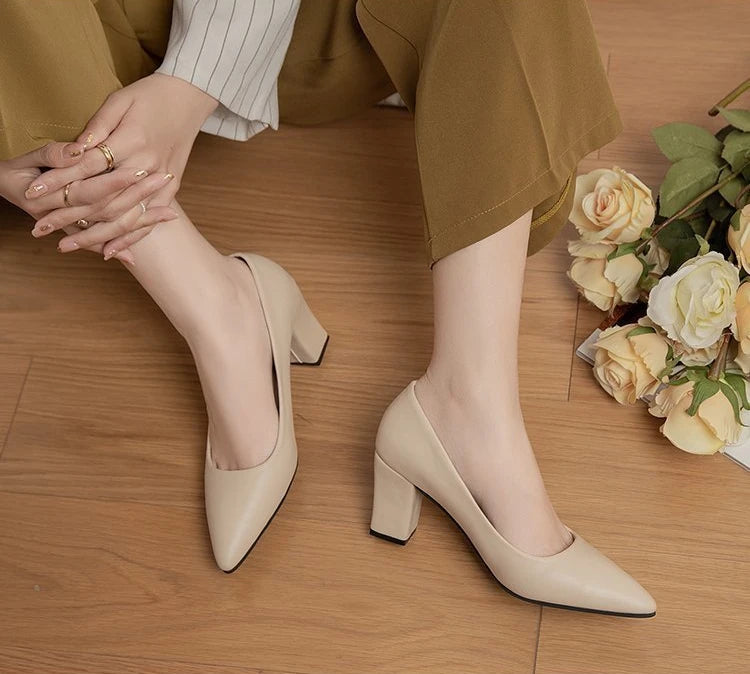 Zapatos de Tacón Fino Puntiagudo Charol para Mujer