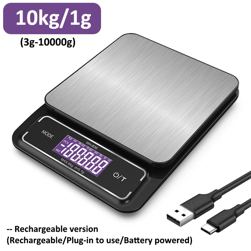 Báscula de Cocina Digital Acero Inoxidable LCD Impermeable