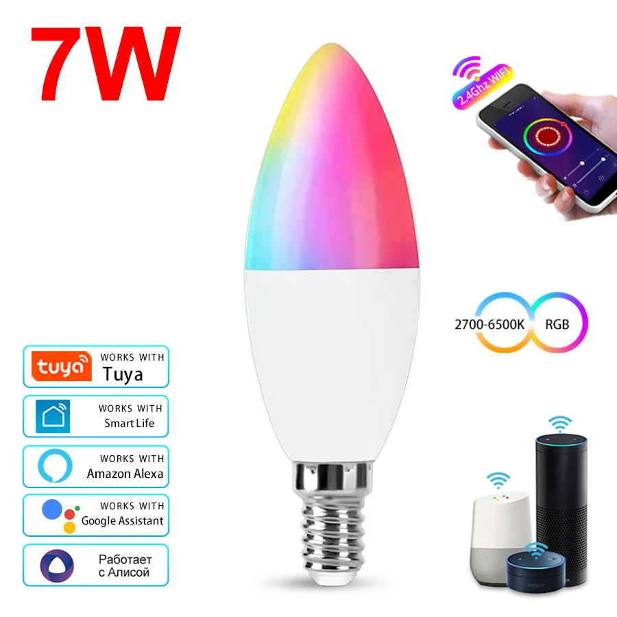 Bombilla LED Inteligente Tuya WiFi RGB Regulable