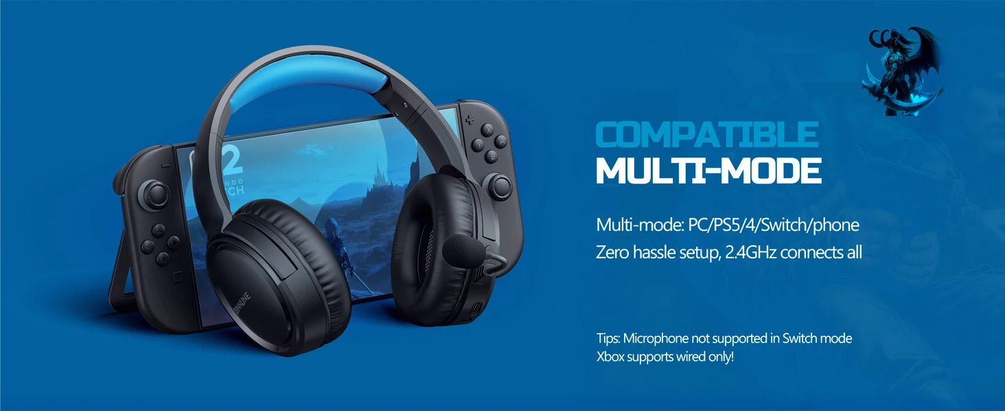 BINNUNE BW02 Auriculares Gaming Bluetooth 5.2