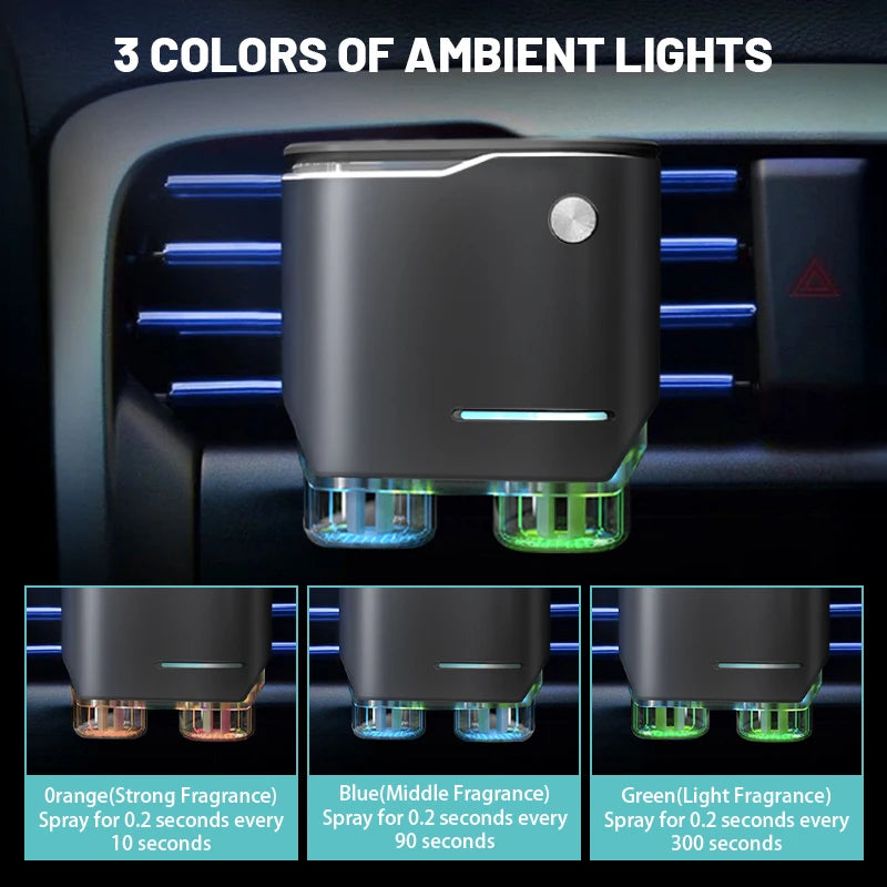 Ambientador para coche, tres resistencias ajustables, máquina de aromaterapia para coche, fragancia de perfume ambientador portátil