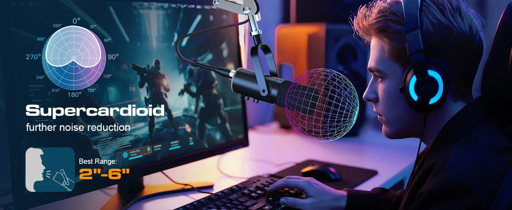 Micrófono Dinámico XLR/USB para Streaming y Podcast