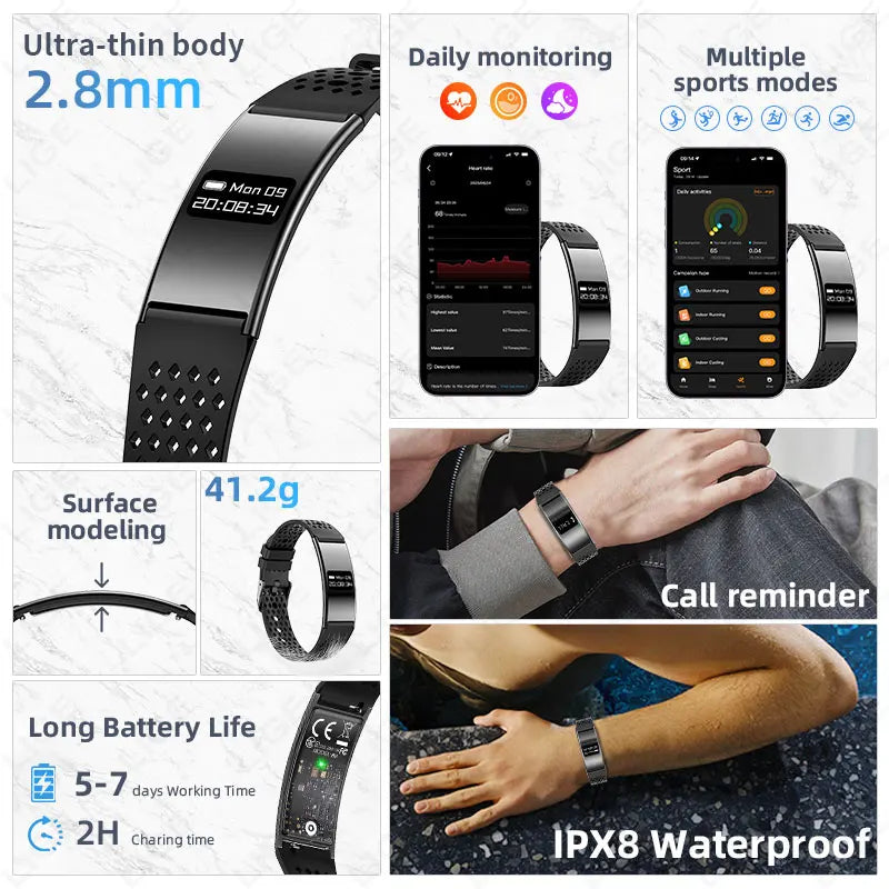 Pulsera inteligente LIGE con monitor de salud y seguimiento deportivo