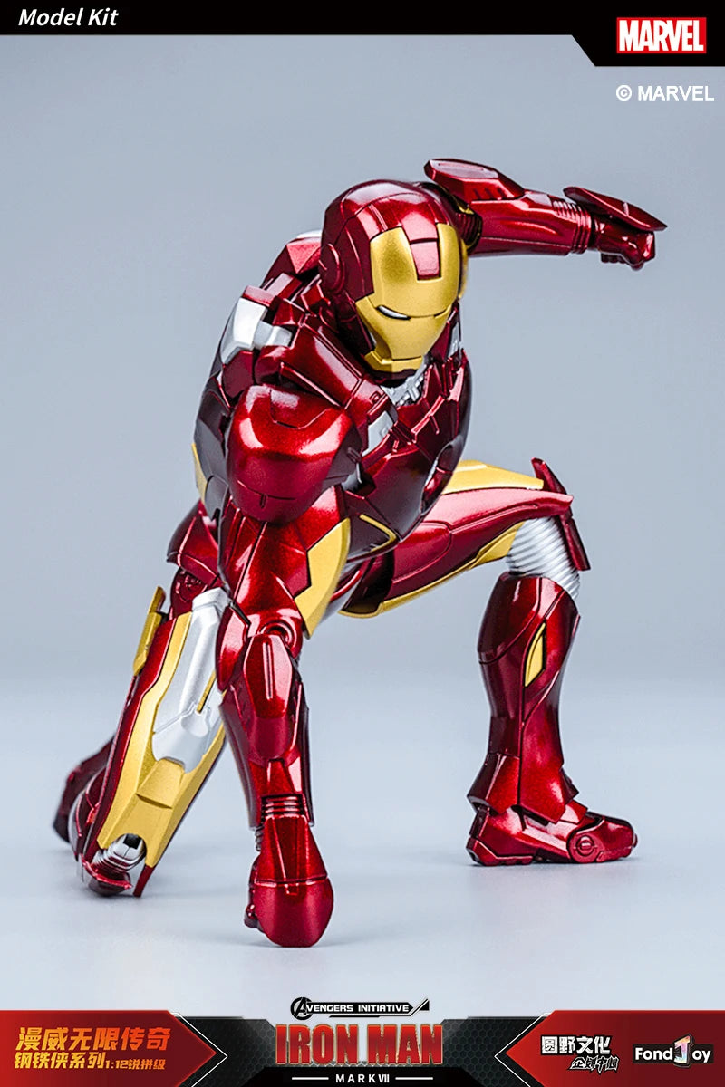 Figura de Anime de Iron Man MK5 de Marvel, Kit de Modelo a Escala 1/12, Serie Infinity Saga, Ironman Mark 5, Ensamblaje ABS, Articulaciones Móviles, Regalos y Juguetes
