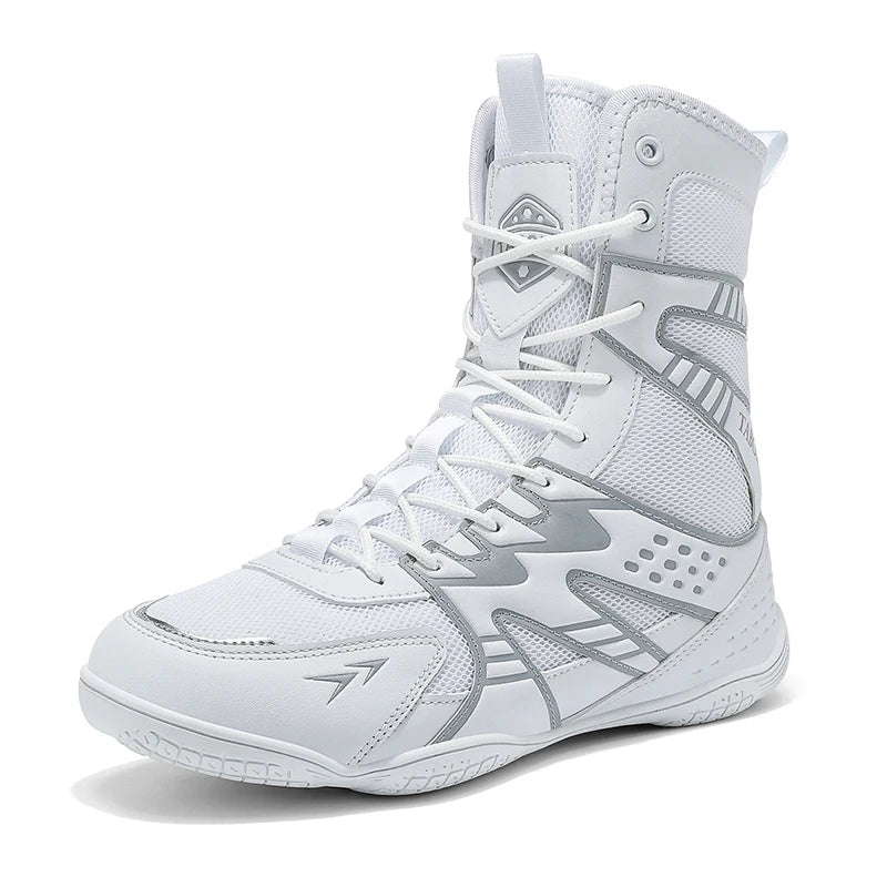 Zapatillas de boxeo y lucha unisex con suela antideslizante y protección del tobillo