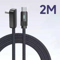 Cable USB-C 100W PD Ángulo Recto 90° para iPhone y Huawei