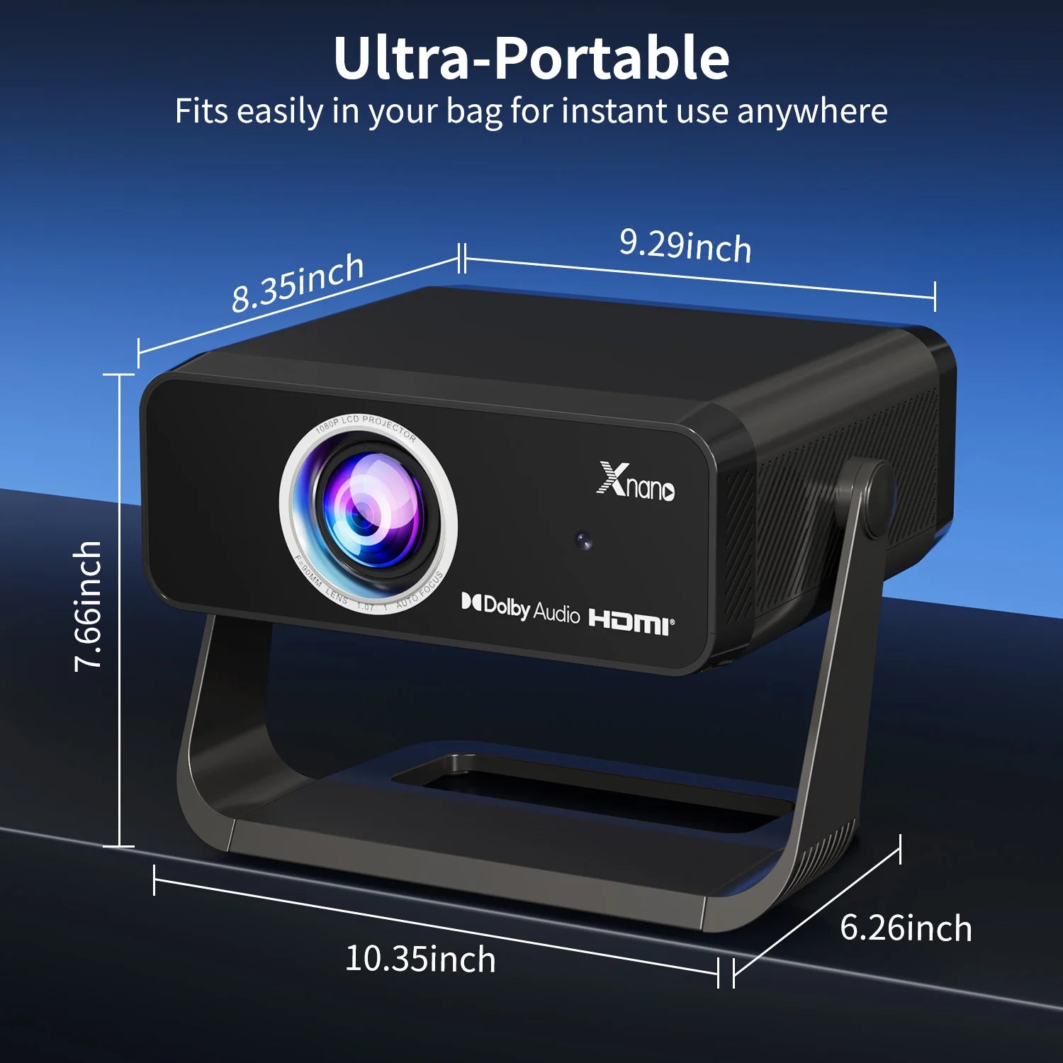 Proyector XNANO GT350 con Google TV, 600 ANSI, Resolución Nativa 1080P, WiFi, Bluetooth, Enfoque Automático, Keystone, Chromecast, HDR10+, Cine en Casa