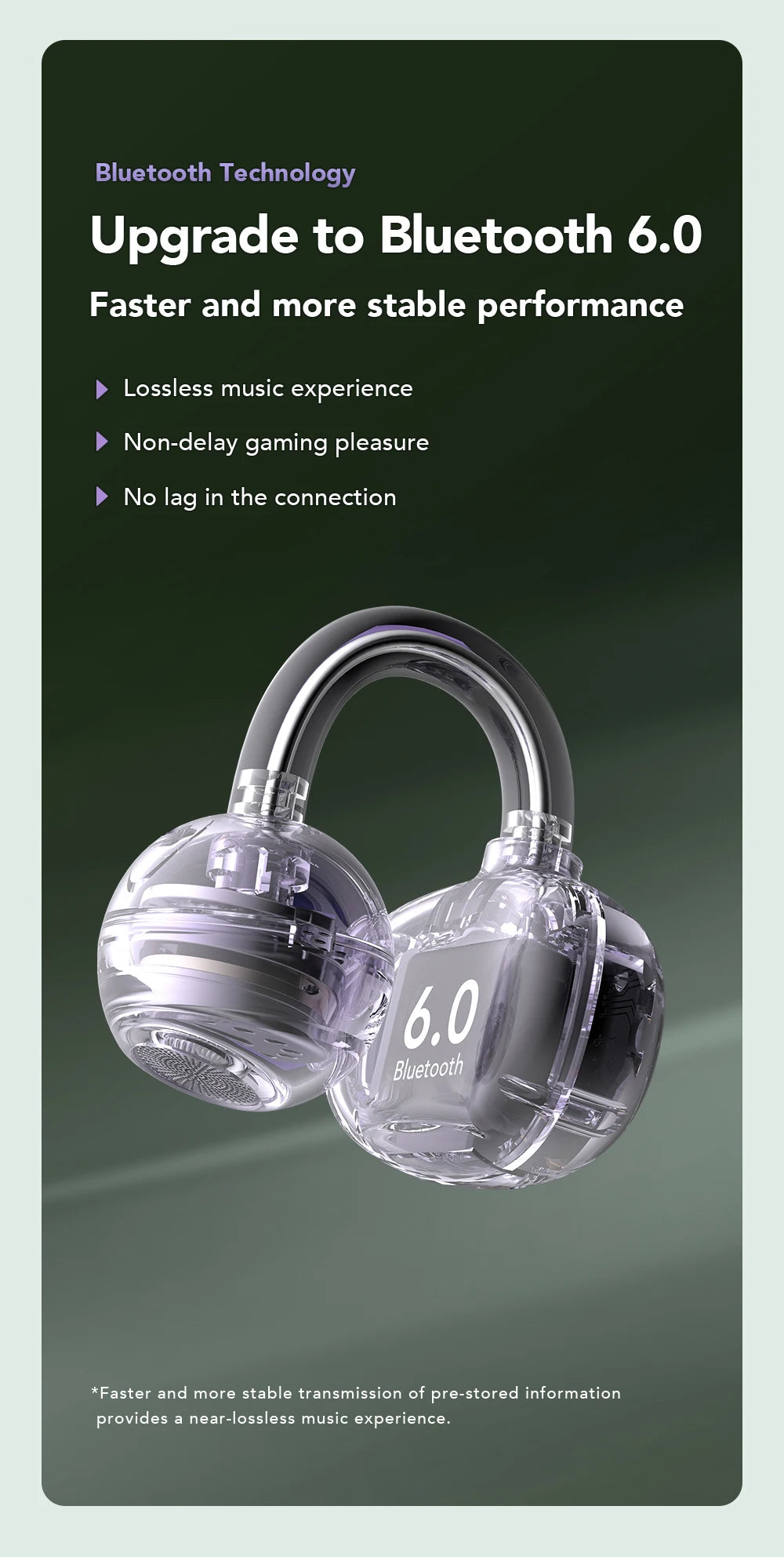 Auriculares Bluetooth HTC NE54 similares a NE32, auriculares inalámbricos con clip para la oreja, Bluetooth 6.0, pantalla táctil a color, sonido HiFi, conducción ósea