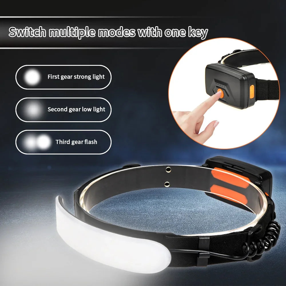 Linterna Frontal LED COB Recargable 5000-7500mAh Trabajo Exterior