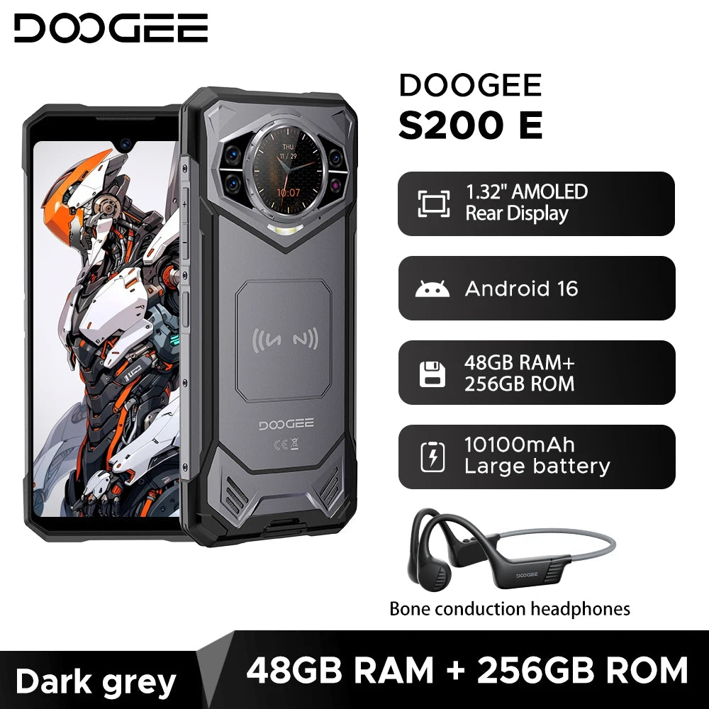 DOOGEE S200E 5G | Celular Resistente 256GB + 48GB RAM + Batería 10100mAh
